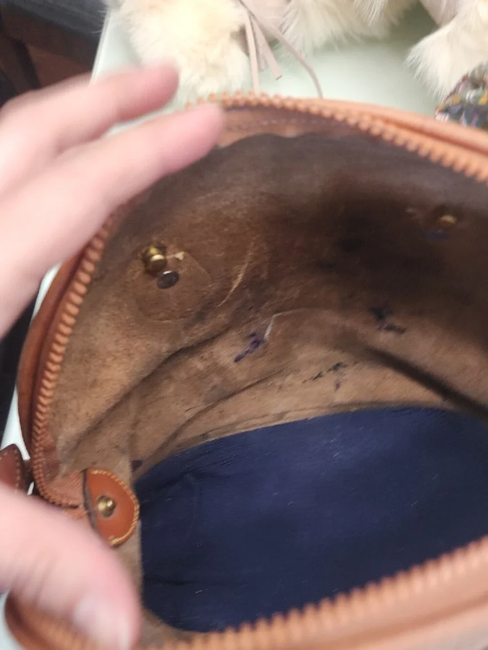 Dooney & Bourke  Chestnut Brown Pebbled Leather Satchel All Weather. No Tag